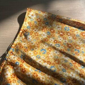 Reformation Yellow Floral Skirt